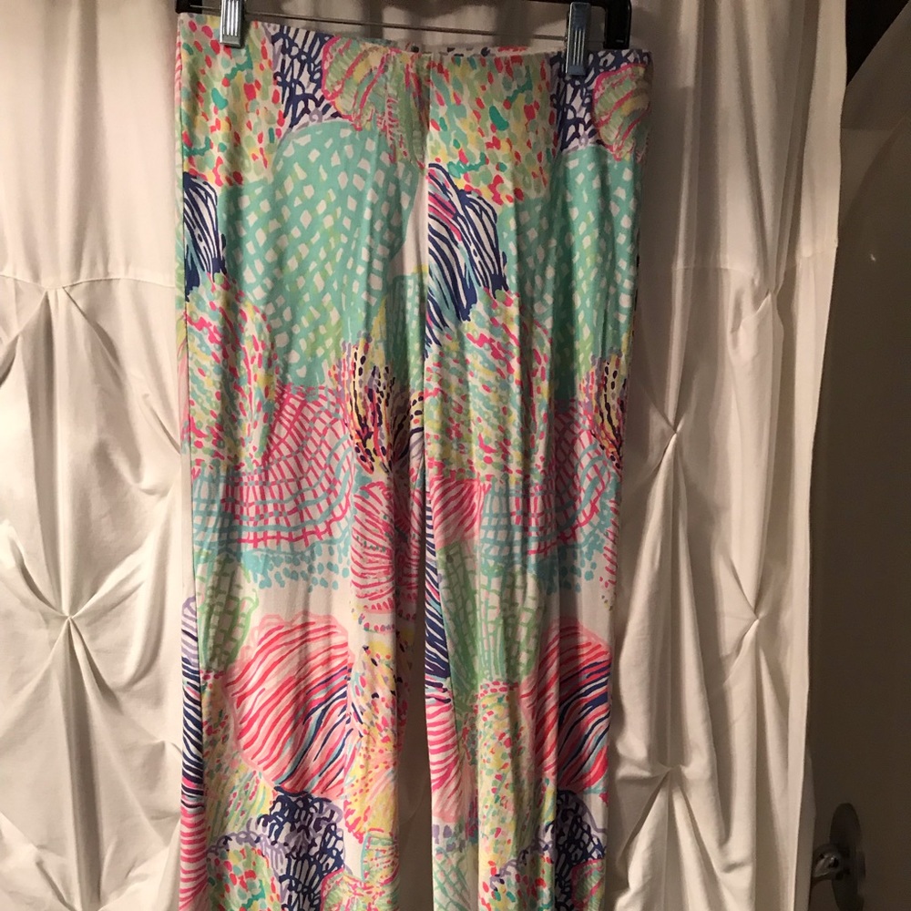 Lilly Pulitzer palazzo pants in roar of the seas.